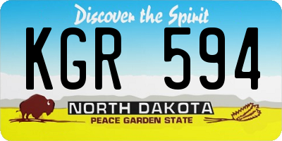 ND license plate KGR594