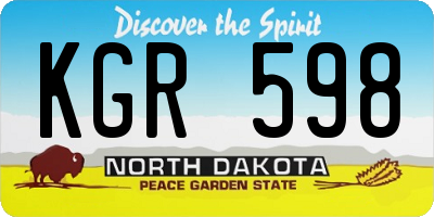 ND license plate KGR598