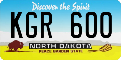 ND license plate KGR600