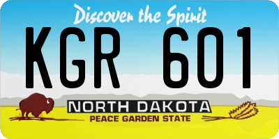 ND license plate KGR601