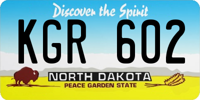ND license plate KGR602