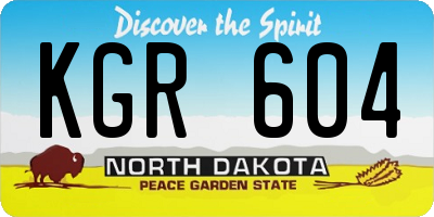 ND license plate KGR604