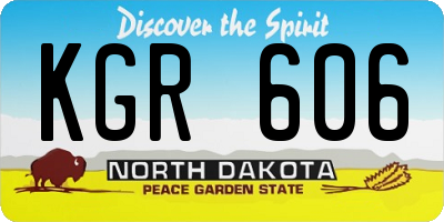 ND license plate KGR606