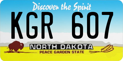 ND license plate KGR607