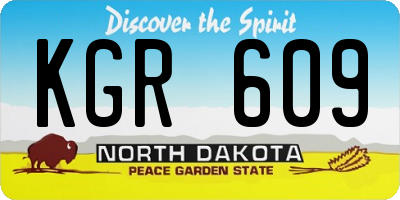 ND license plate KGR609