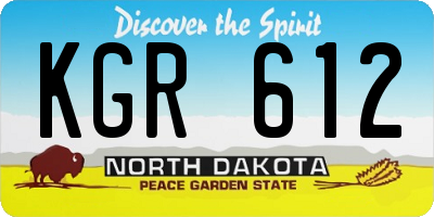 ND license plate KGR612