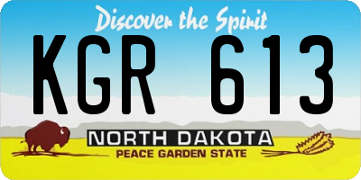 ND license plate KGR613