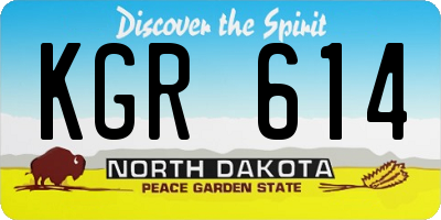 ND license plate KGR614