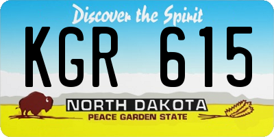 ND license plate KGR615