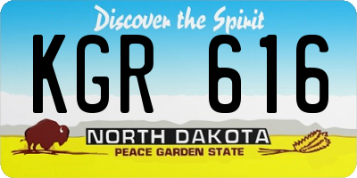 ND license plate KGR616