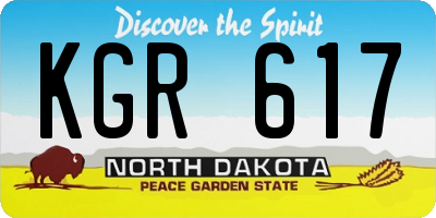 ND license plate KGR617