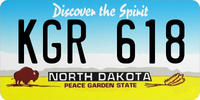ND license plate KGR618