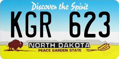 ND license plate KGR623