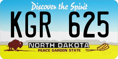 ND license plate KGR625