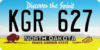 ND license plate KGR627