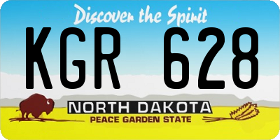 ND license plate KGR628
