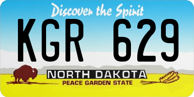 ND license plate KGR629