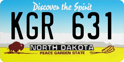 ND license plate KGR631
