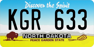 ND license plate KGR633