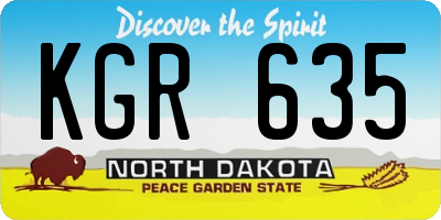 ND license plate KGR635