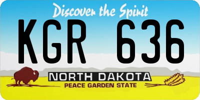 ND license plate KGR636