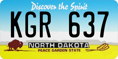 ND license plate KGR637