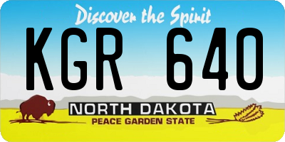 ND license plate KGR640