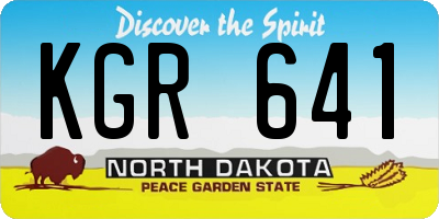 ND license plate KGR641