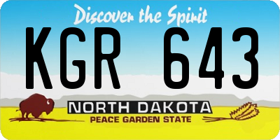 ND license plate KGR643