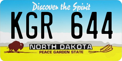 ND license plate KGR644