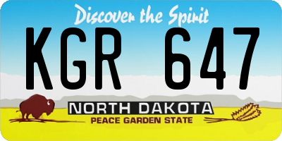 ND license plate KGR647
