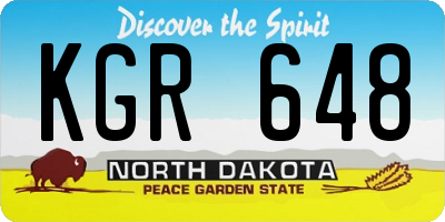 ND license plate KGR648