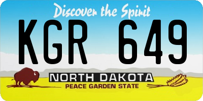 ND license plate KGR649
