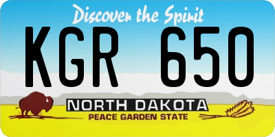 ND license plate KGR650