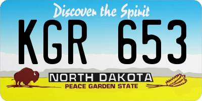 ND license plate KGR653