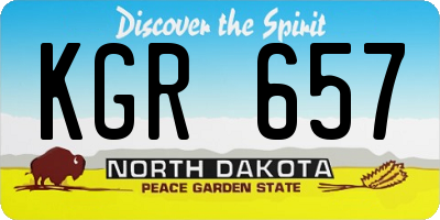 ND license plate KGR657