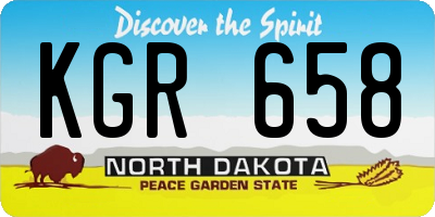 ND license plate KGR658