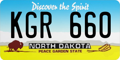 ND license plate KGR660