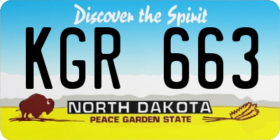 ND license plate KGR663