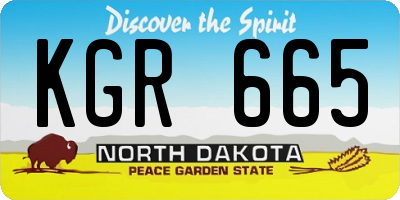 ND license plate KGR665