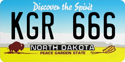 ND license plate KGR666