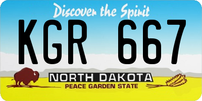 ND license plate KGR667