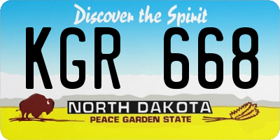 ND license plate KGR668