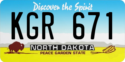 ND license plate KGR671