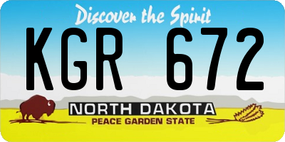 ND license plate KGR672