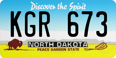 ND license plate KGR673