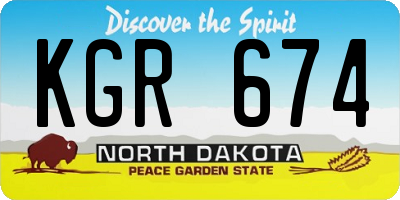 ND license plate KGR674