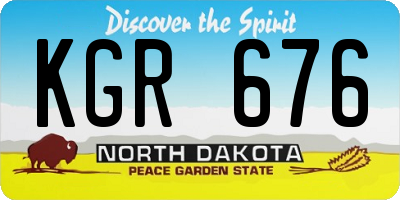 ND license plate KGR676