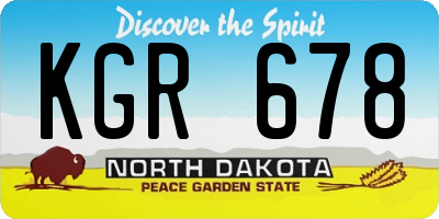 ND license plate KGR678