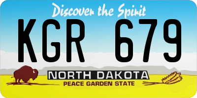 ND license plate KGR679